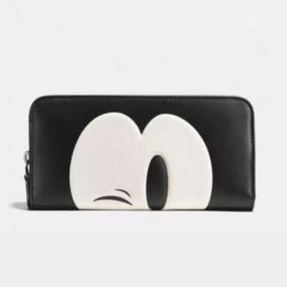 Coach Handbags - Disney Winking Mickey Mouse Glovetanned Leather Accordion Zip Wallet